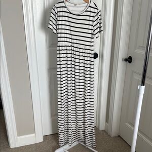Striped Black and White Maxi Dress